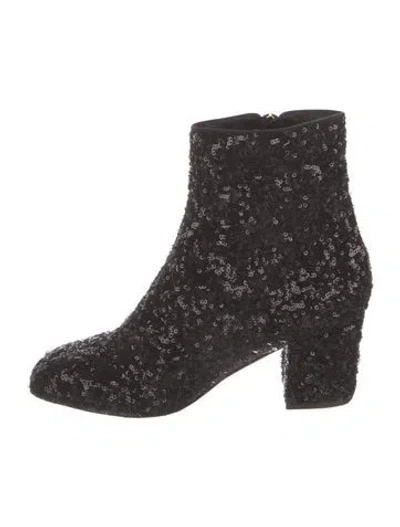 Pre-owned Dolce & Gabbana Sequins Boots In Black