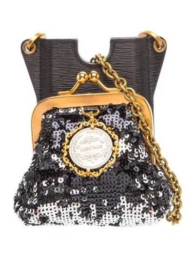 Pre-owned Dolce & Gabbana Sequins Clutch In Black
