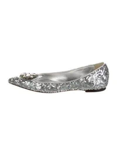 Pre-owned Dolce & Gabbana Sequins Crystal Embellishments Ballet Flats