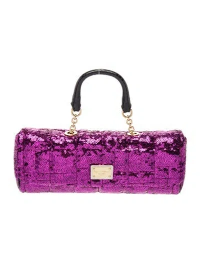 Pre-owned Dolce & Gabbana Sequins Miss Charles Small In Purple