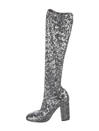Pre-owned Dolce & Gabbana Sequins Patterned Boots