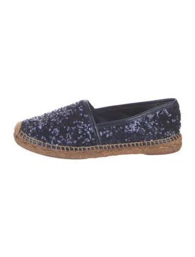 Pre-owned Dolce & Gabbana Sequins Patterned Espadrilles In Blue