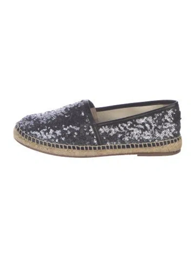 Pre-owned Dolce & Gabbana Sequins Sequin Embellishments Espadrilles In Grey