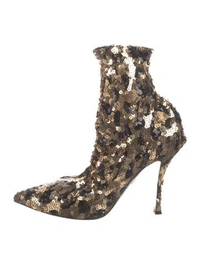 Pre-owned Dolce & Gabbana Sequins Sequin Embellishments Sock Boots In Multi