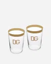 Dolce & Gabbana Set 2 Beverage Glasses In Multicolor