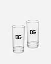 Dolce & Gabbana Set 2 Beverage Glasses In Multicolor