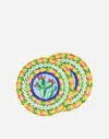 Dolce & Gabbana Set 2 Bread Plates In Fine Porcelain Multicolor Unisex Onesize In Multicolor