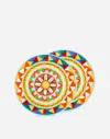 Dolce & Gabbana Set 2 Dessert Plates In Fine Porcelain Multicolor Unisex Onesize In Multicolor