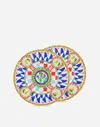 Dolce & Gabbana Set 2 Dessert Plates In Fine Porcelain Multicolor Unisex Onesize In Multicolor