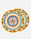 Dolce & Gabbana Set 2 Dinner Plates In Fine Porcelain Multicolor Unisex Onesize In Multicolor