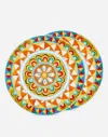 Dolce & Gabbana Set 2 Dinner Plates In Fine Porcelain Multicolor Unisex Onesize In Multicolor