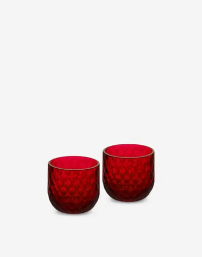 Dolce & Gabbana Set 2 Hand-blown Murano Shot Glasses In Multicolor