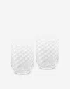 Dolce & Gabbana Set 2 Hand-blown Murano Water Glasses In Multicolor