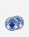 Dolce & Gabbana Set 2 Porcelain Bread Plates In Multicolor