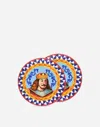 Dolce & Gabbana Set 2 Porcelain Bread Plates In Multicolor