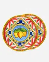 Dolce & Gabbana Set 2 Porcelain Dinner Plates In Multicolor