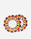 Dolce & Gabbana Set 2 Porcelain Soup Plates Multicolor Unisex Onesize In Multicolor