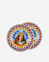 Dolce & Gabbana Set 2 Porcelain Soup Plates In Multicolor