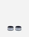 Dolce & Gabbana Set 2 Small Porcelain Napkin Rings In Multicolor