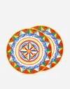 Dolce & Gabbana Set 2 Soup Plates In Fine Porcelain Multicolor Unisex Onesize In Multicolor