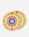 Dolce & Gabbana Set 2 Soup Plates In Fine Porcelain Multicolor Unisex Onesize In Multicolor