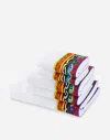 Dolce & Gabbana Terry Cotton Towels (set Of Five) In Multicolor