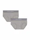 Dolce & Gabbana Pack Of 2 Logo-waistband Boxer Shorts In Gray