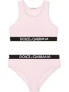 Dolce & Gabbana Logo-trim Underwear Set In Pink