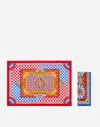 Dolce & Gabbana Set Linen Placemat And Napkin In Multicolor
