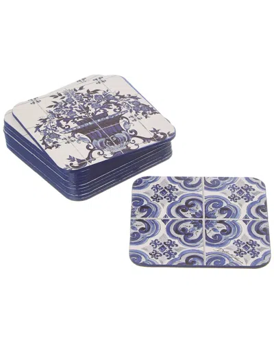 Dolce & Gabbana Set Of 12 Blu Mediterraneo Coasters In Blue