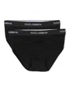 Dolce & Gabbana Jersey Briefs Two-pack With Branded Elastic In Black