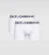 Dolce & Gabbana White Boxer Briefs With Branded Waistband In Stretch Cotton In White