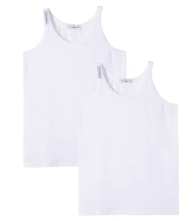 Dolce & Gabbana Kids' Set Of 2 Cotton Jersey Tank Tops In White