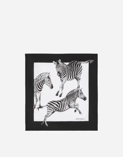 Dolce & Gabbana Set Of 2 Linen Napkins In Multicolor