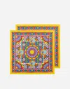 Dolce & Gabbana Set Of 2 Linen Napkins In Multicolor