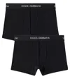 Dolce & Gabbana Set Of 2 Logo Cotton-blend Briefs In Black