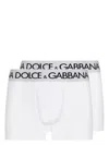 Dolce & Gabbana White Boxer Briefs With Branded Waistband In Stretch Cotton In White