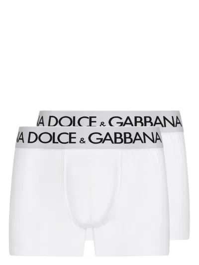 Dolce & Gabbana Set Of 2 Printed Boxer Shorts In White
