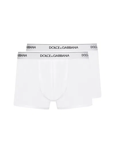 Dolce & Gabbana Set Of 2 White Boxers In Multi