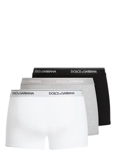 Dolce & Gabbana Set Of 3 Stretch Jersey Boxers In Multi