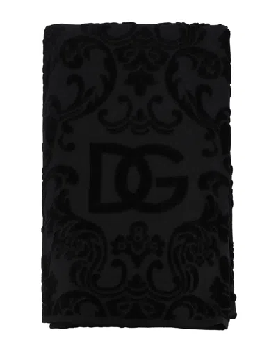 Dolce & Gabbana Set Of 5 Cotton Towels In Black