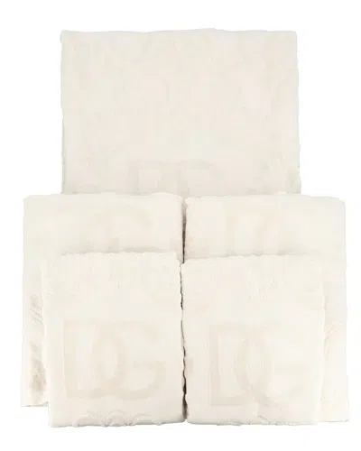 Dolce & Gabbana Set Of 5 Cotton Towels In Neutral