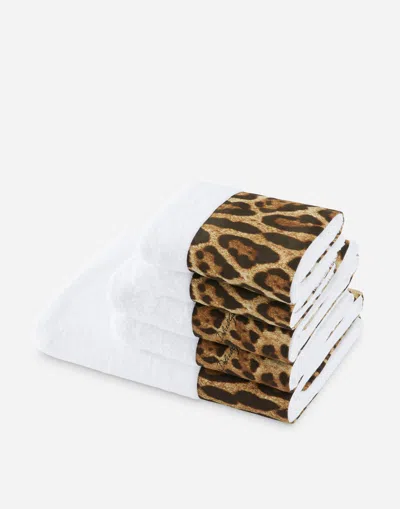 DOLCE & GABBANA SET OF 5 TERRY COTTON  TOWELS