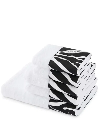 DOLCE & GABBANA SET OF FIVE TERRY COTTON TOWELS