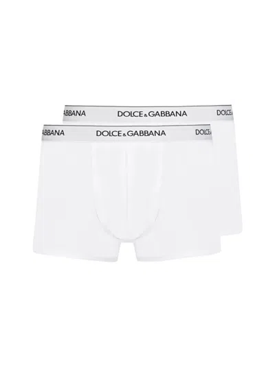 Dolce & Gabbana Set Of Two Cotton Boxers In White