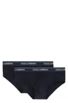 Dolce & Gabbana Set Of Two Cotton Briefs With Logoed Elastic Band