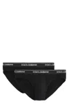 DOLCE & GABBANA SET OF TWO COTTON BRIEFS WITH LOGOED ELASTIC BAND