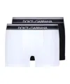 Dolce & Gabbana Set Of Two Logo-tape Cotton Boxers In White