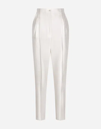 Dolce & Gabbana Shantung Pants In White