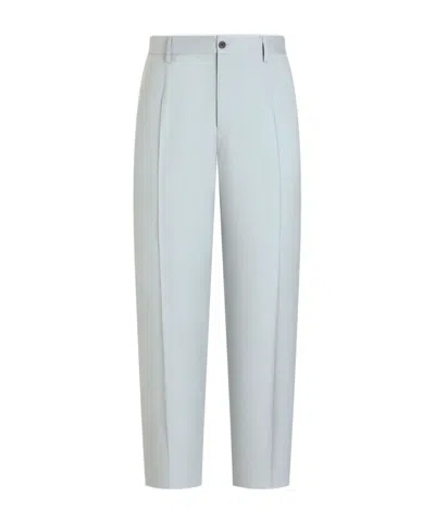 Dolce & Gabbana Pleated Straight-leg Trousers In Blue